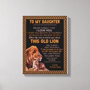 Daughter Gifts Letter To My Daughter From Dad Canvas Print