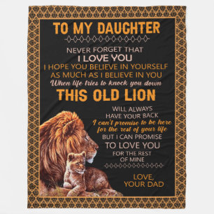 Daughter Gifts Letter To My Daughter From Dad Fleece Blanket