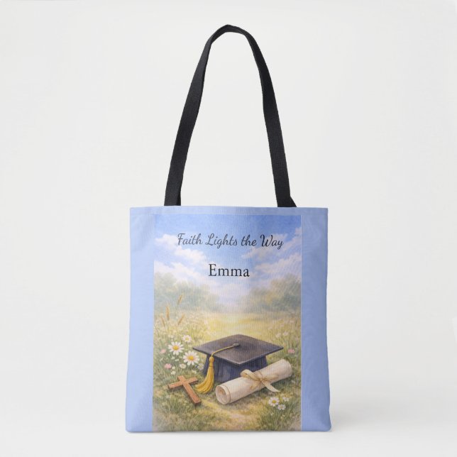 Daughter Graduation Personalized Christian Gift Tote Bag (Front)