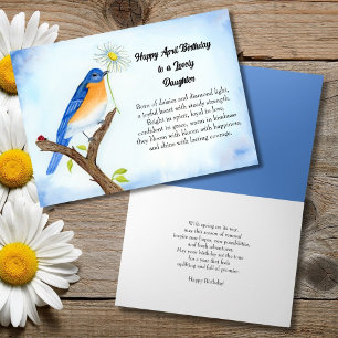 Daughter Happy April Birthday with Bluebird Card