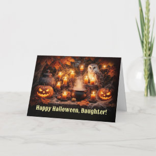 Daughter Happy Halloween Pretty Autumn Owl Card