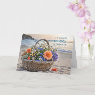 Daughter Happy Mothers Day with Basket of Flowers  Card