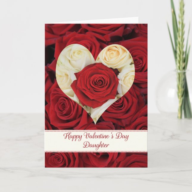 Daughter Happy Valentine's Day Roses Holiday Card (Front)