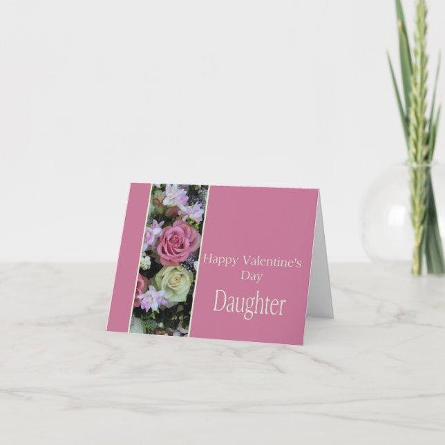 Daughter Happy Valentine's Day Roses Holiday Card (Front)