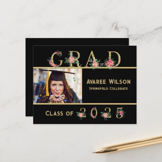 Daughter High School Graduation Postcard (Front/Back In Situ)