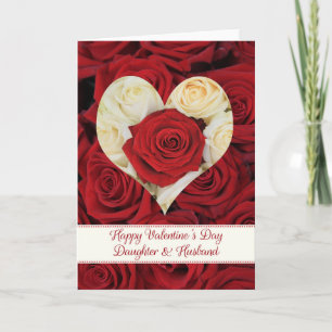 Daughter & Husband Happy Valentine's Day Roses Holiday Card