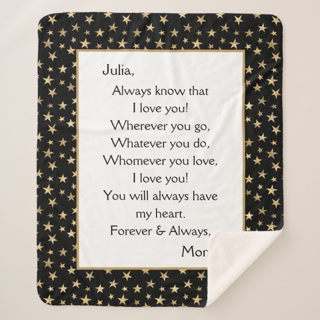 Daughter I Love You Sherpa Blanket (Front)