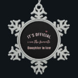 Daughter In Law Birthday Christmas  From Mor Snowflake Pewter Christmas Ornament<br><div class="desc">Daughter In Law Birthday Christmas  From Mor</div>