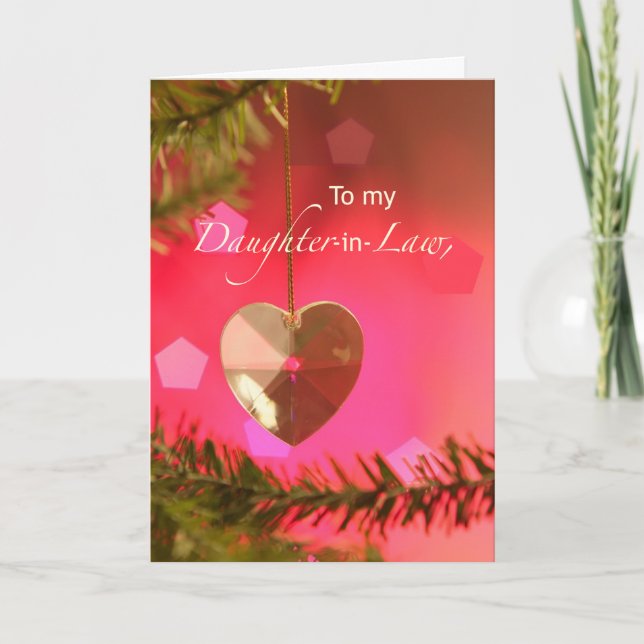 Daughter-in-Law Christmas Heart Bridal Shower Holiday Card (Front)
