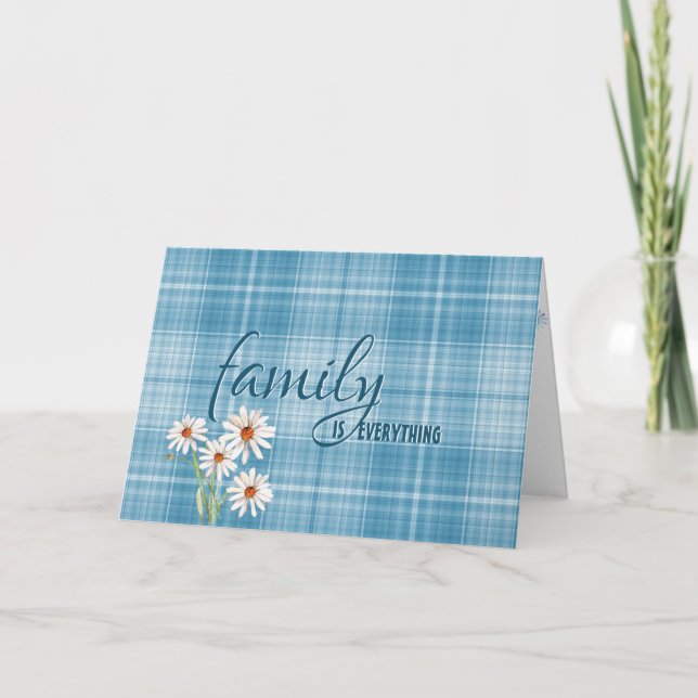 daughter-in-law daisy on aqua plaid birthday card (Front)
