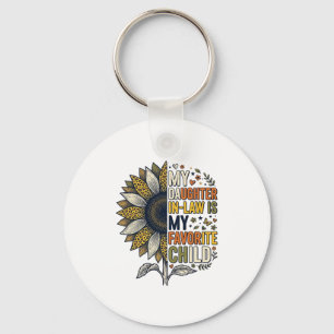 Daughter In Law Favorite Child Sunflower Vintage S Key Ring