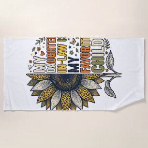 Daughter In Law Favourite Child Sunflower Vintage  Beach Towel