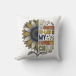 Daughter In Law Favourite Child Sunflower Vintage Cushion