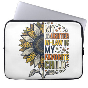 Daughter In Law Favourite Child Sunflower Vintage Laptop Sleeve