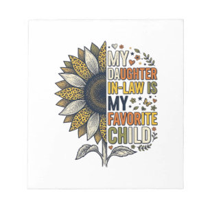 Daughter In Law Favourite Child Sunflower Vintage  Notepad