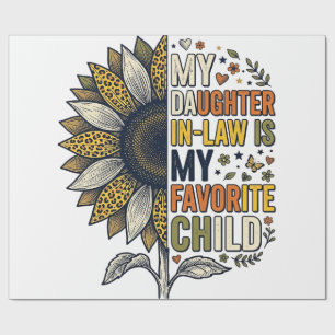 Daughter In Law Favourite Child Sunflower Vintage  Wrapping Paper