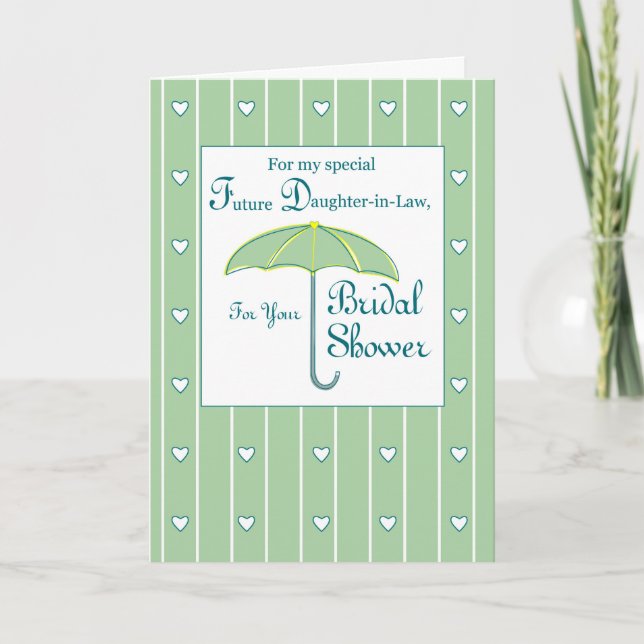 Daughter-in-Law, Green, Bridal Shower Umbrella Card (Front)