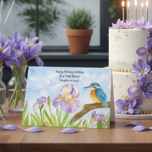 Daughter-in-Law Happy February Birthday Kingfisher Card