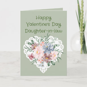 Daughter-in-law Mixed Garden Flower Valentine Holiday Card