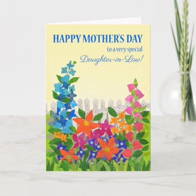Daughter in Law  Mother's Day Flower Garden Card (Front)