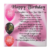 Daughter in Law Poem -  Happy Birthday