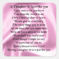 Daughter in Law Poem - Pink Silk
