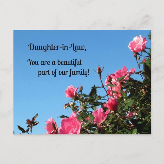 Daughter-in-Law, you are a beautiful part of ... Postcard (Front)
