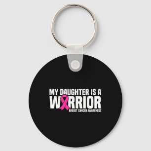 Daughter Is A Warrior Pink Ribbon Breast Cancer Aw Key Ring