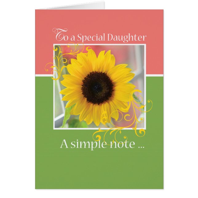 Daughter, Just a Note Sunflower (Front)