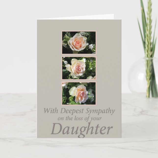 Daughter  loss Sympathy rose card (Front)