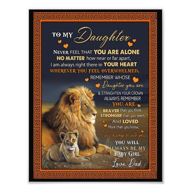 Daughter Lovers | To My Daughter Love Dad Photo Print (Front)