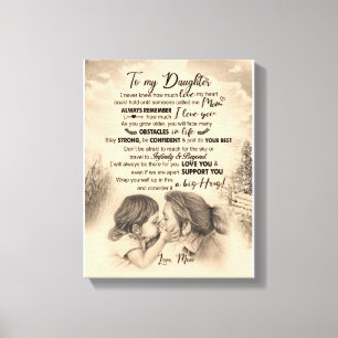 Daughter Lovers   To My Daughter Love Mum Canvas Print