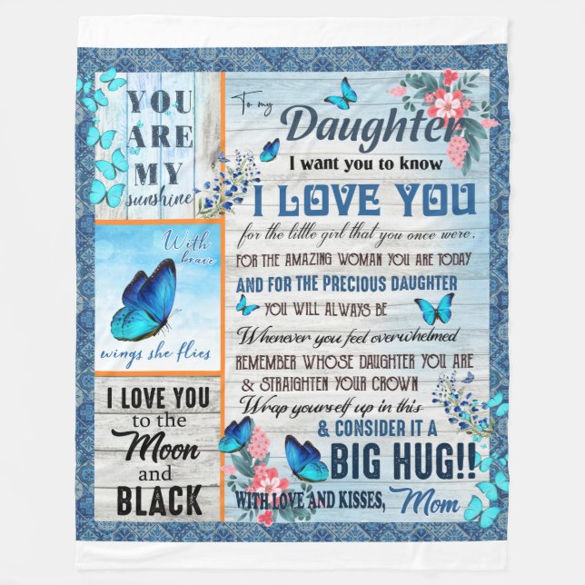 Daughter Lovers | To My Daughter Love Mum Fleece Blanket (Front)