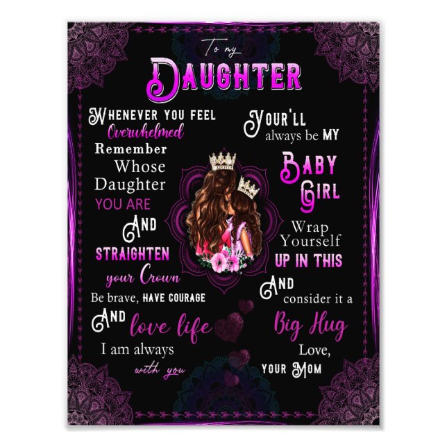 Daughter Lovers | To My Daughter Love Mum Photo Print (Front)