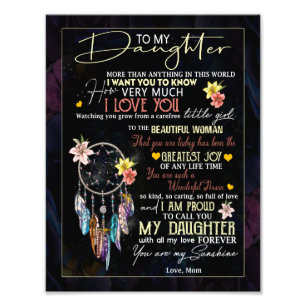 Daughter Lovers To My Daughter Love Mum Photo Print