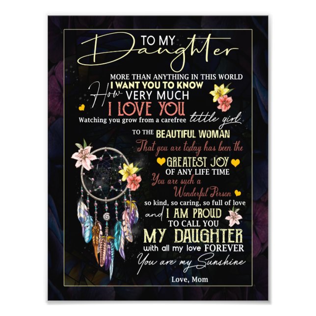 Daughter Lovers | To My Daughter Love Mum Photo Print (Front)