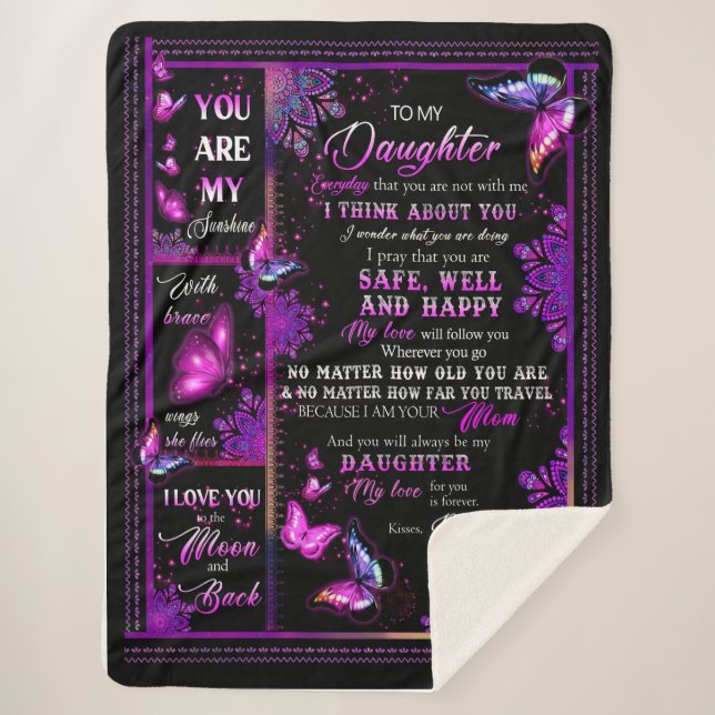 Daughter Lovers | To My Daughter Love Mum Sherpa Blanket (Front)