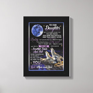 Daughter Lovers To Our Daughter Love Mum And Dad Canvas Print
