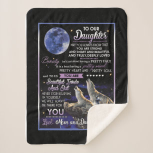 Daughter Lovers To Our Daughter Love Mum And Dad Sherpa Blanket