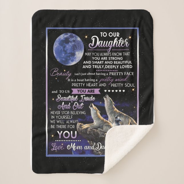 Daughter Lovers | To Our Daughter Love Mum And Dad Sherpa Blanket (Front)