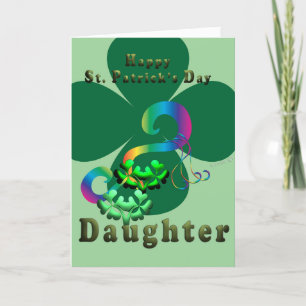 Daughter lucky clover Shamrock clover St. Patrick Thank You Card