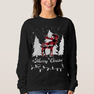 Daughter Moose Buffalo Red Plaid Christmas Matchin Sweatshirt