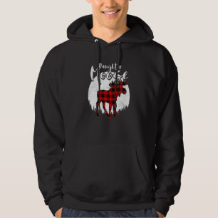 Daughter Moose Red Plaid Buffalo Matching Family P Hoodie