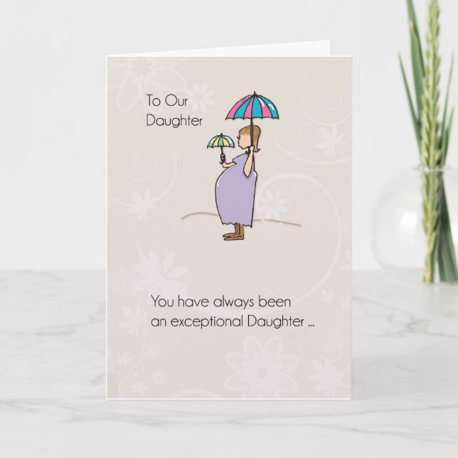 Daughter, Mother's Day Pregnant Mum Card (Front)