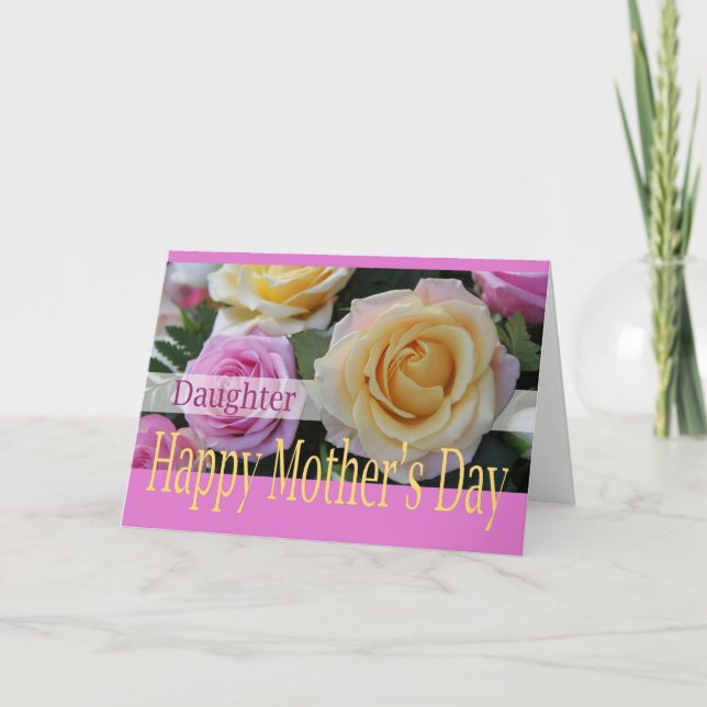 Daughter Mother's Day rose card (Front)