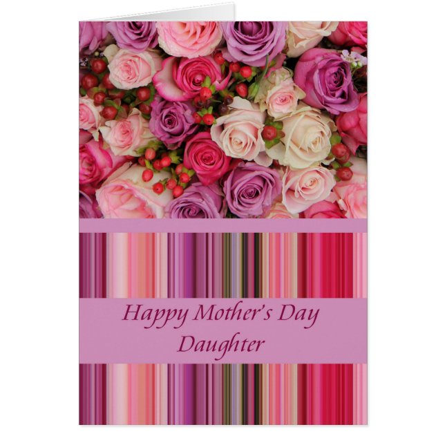 Daughter Mother's Day rose card (Front)