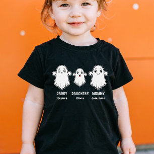 Daughter Mummy And Daddy 3 Person Ghost Family Baby T-Shirt
