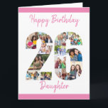 Daughter Number 26 Photo Collage Big 26th Birthday Card<br><div class="desc">Personalise this big 26th birthday card with up to 13 different photographs. Designed for your daughter (although 'daughter' can be edited to a name or whatever you want), the number 26 photo collage is a thoughtful way to give a birthday card with a unique and special quality. The template is...</div>