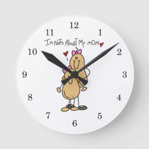 Daughter - Nuts About My Mum T-shirts and Gifts Round Clock