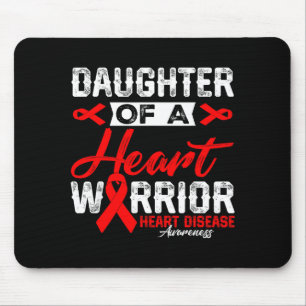 Daughter Of A Heart Warrior Heart Disease Red Ribb Mouse Pad